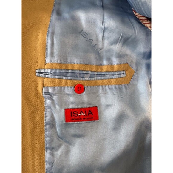 ISAIA Napoli Mens Blazer Brown Base S Aquaspider Super160s Wool Italian Suit 44L - Picture 2 of 16